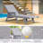 Chaise Lounge Chair Outdoor, 5-position Adjustable Patio Beach  With Wheels & Cup Holder-1359803525
