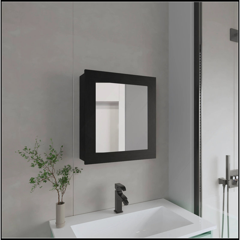 Versatile Black Medicine Cabinet With Included Mirror
