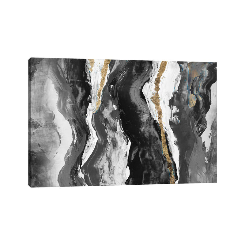 Effectus II, 26" H x 40" W, Black/White/Gold
