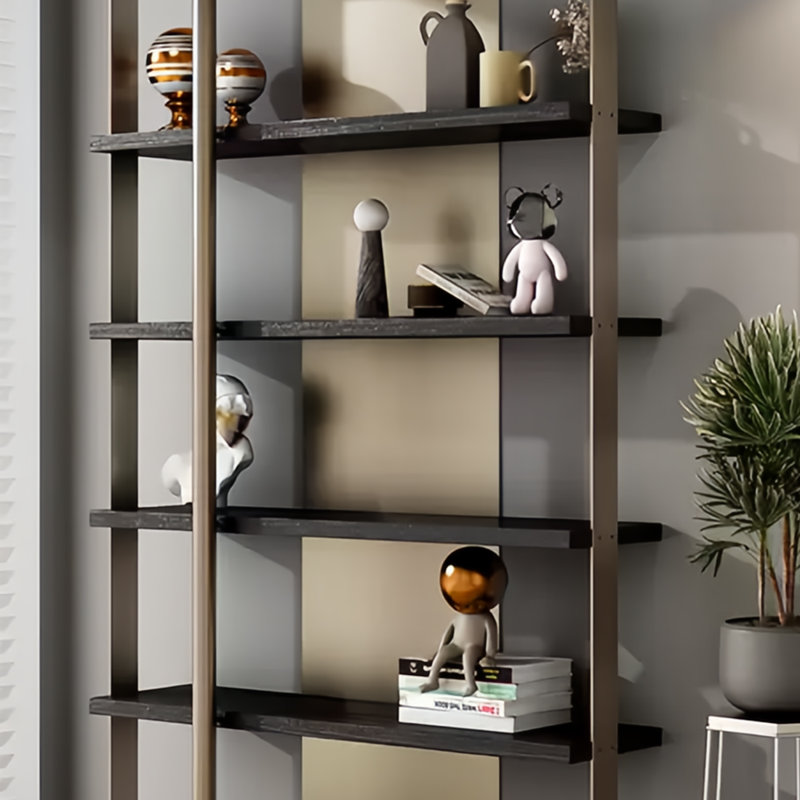 Bibliothèque légère de luxe, (5 tablettes) H 78,7 po x l 59 po x P 11,8 po, Brun / Noir