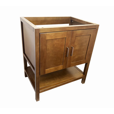 Armoires de meuble-lavabo simple 30 po ton bois - Mo-v3021-NA