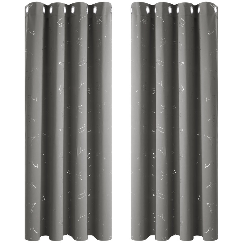 Radmilla Blackout Curtain Pair, Light Grey, 66cm Width x 183cm Drop