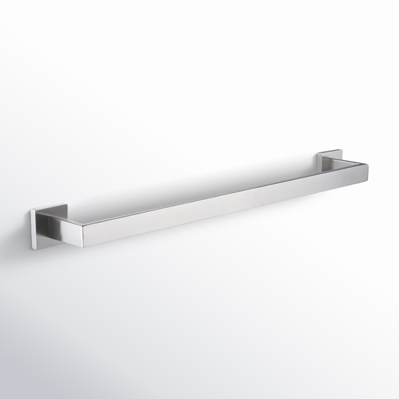 25.5" Wall Mounted Towel Bar, Brushed Nickel, 2" H x 25.5" W x 3" D