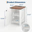 Table de chevet avec station de charge USB - Table de bout rustique 18 po avec porte de grange coulissante, tablette réglable, rangement à deux niveaux - Chambre / salon-1709142617