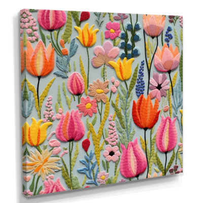 «Blooming Tulips Colorful Summer - Tulips», art mural