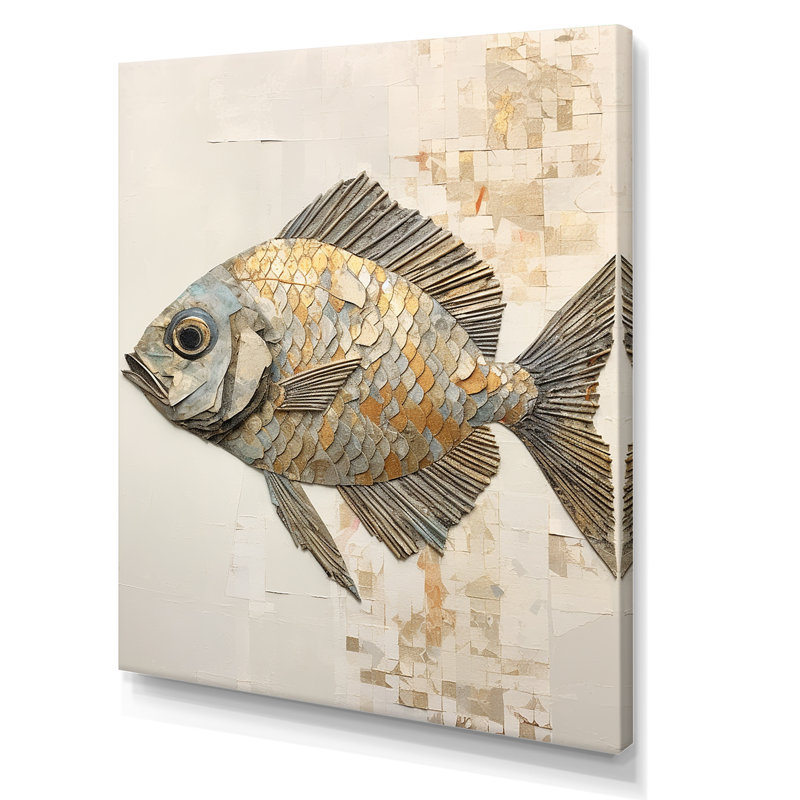 Fish Harmony I - impressions sur toile, Toile tendue, H 32 po x l 24 po x P 1 po