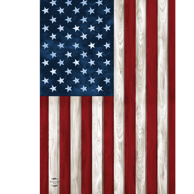 Drapeau de jardin en bois avec drapeau américain