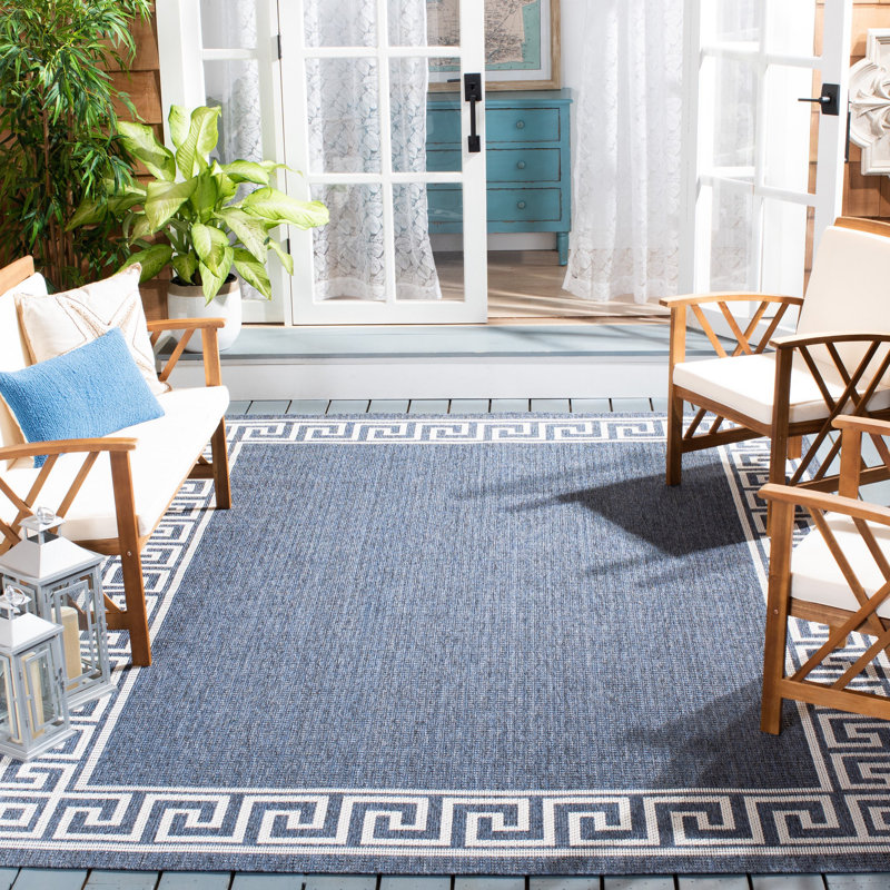 Tapis d'intérieur / extérieur géométrique lavable à la machine Martha Stewart, Rectangle 6 pi 7 po x 8 pi 7 po