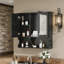 Armoire à pharmacie à miroir de 30 pouces avec tablettes ouvertes, rangement mural mural avec portes et miroir, tablette réglable, armoire de rangement pour salle de bain au-dessus de la toilette-137690291