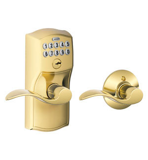 Accent Keypad Lever with Camelot Trim