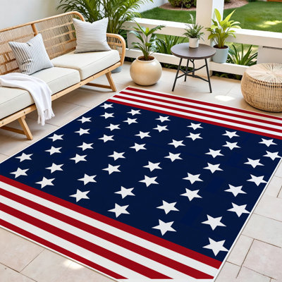  Area Rug Living Room Rugs 7x10ft Soft Indoor Carpet Modern Rug with Non Slip Rubber Backing for Under Dining Table Home，usa american flag patriotic