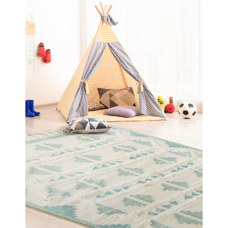 Performance Wool Geometric Indoor Rug, Rectangle 5'1" x 8'