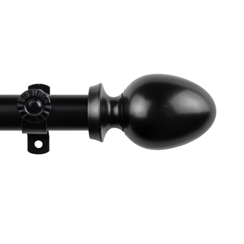 Tringle à rideaux 4 côtés Emeka, Noir, 28 po à 48 po (chaque côté)