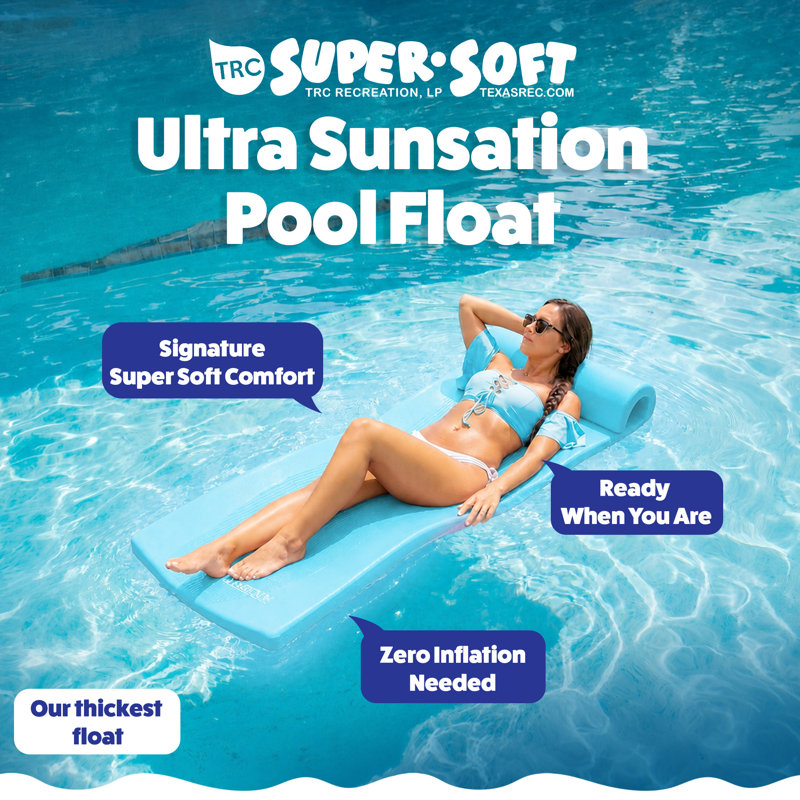 TRC Recreation Ultra Sunsation Foam Pool Float Mat, Tropical Teal