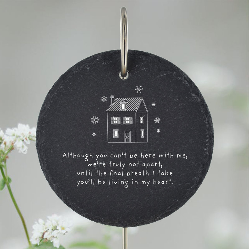 Braniyah Slate Circle Christmas Grave Marker Memorial Plaque