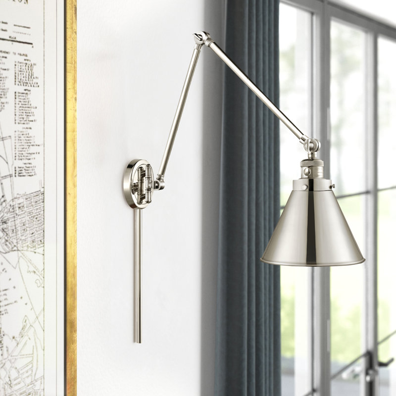 Lampe pivotante à 1 lumière à intensité variable Donovan, Nickel poli