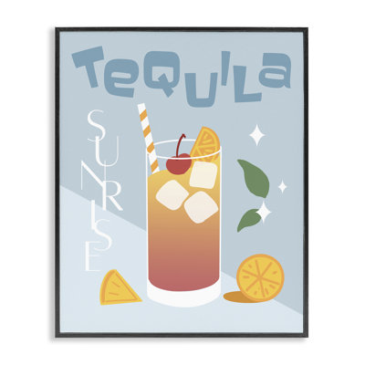 Tequila Sunrise Typography Giclee Art by Anna Quach