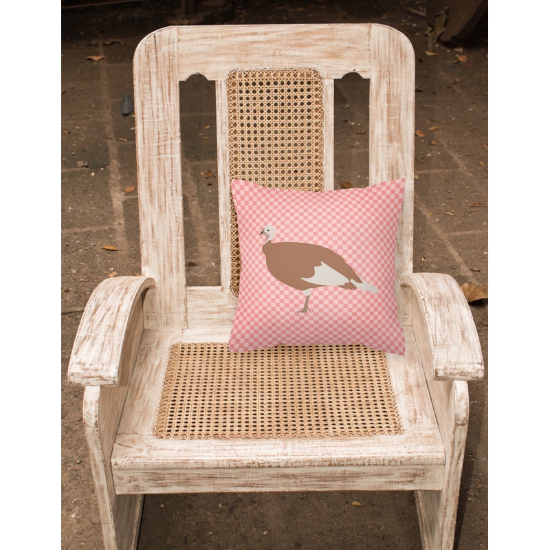 Jersey Buff Turkey Throw Pillow, Pink, 18" x 18"