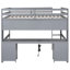 Lit mezzanine double en bois gris avec bureau, rangement et prise de courant-1436802307