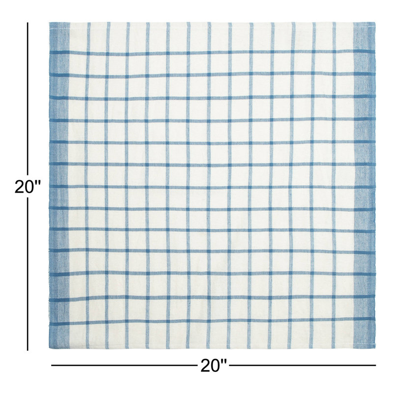 Windowpane Napkins - Blue/Natural - 20" x 20"