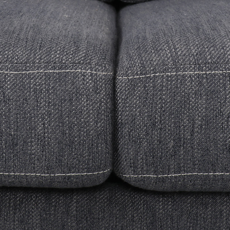 Canapé à accoudoirs évasés 74 po, 100 % polyester - gris charbon