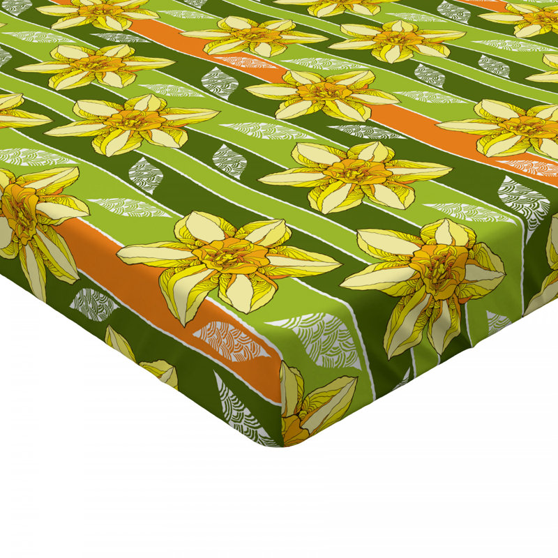 Microfiber Floral Fitted Sheet, Full/Double Fitted Sheet