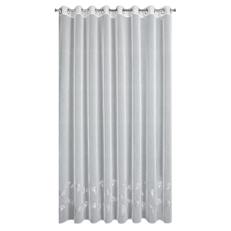 Sugarbush Eyelet Sheer Curtain, White/Silver, 250cm H x 300cm W
