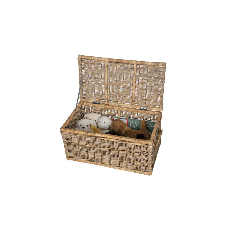 Boîte en rotin, H 16,5 po x l 31 po x P 17 po