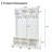 49.6 " 5-in-1 Hall Tree with Bench, Shoe Storage & 3 Open Storage Cabinets, Farmhouse Hall Tree with High Gloss Fluted Doors for Hallway Living Room