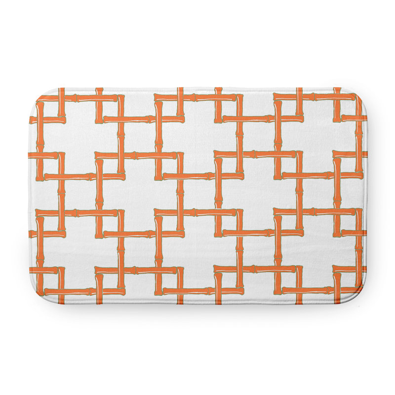 Tapis de bain en rayonne de bambou, L 21 po x L 34 po, Orange