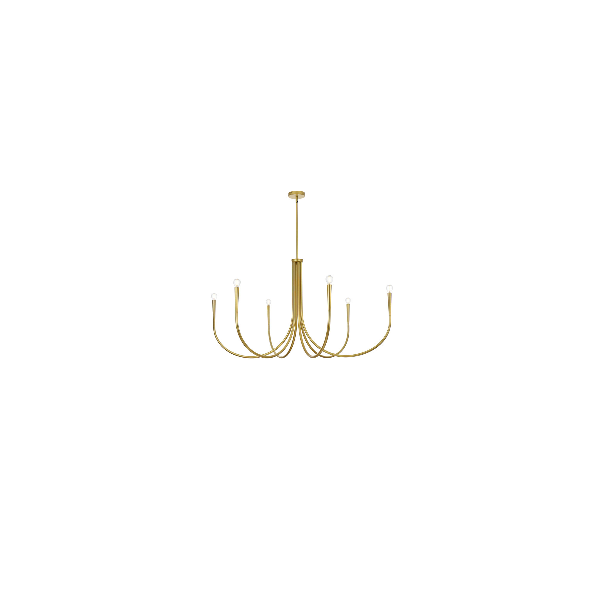 Catalena 6 - Light Chandelier, 27" H x 50" W x 50" D, Gold