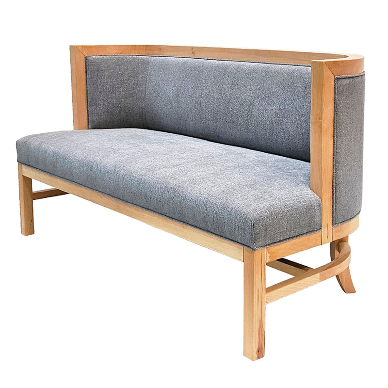 Settee with exposed wood