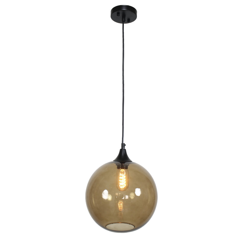 Elland 1 - Light Black Sphere Pendant, Brown