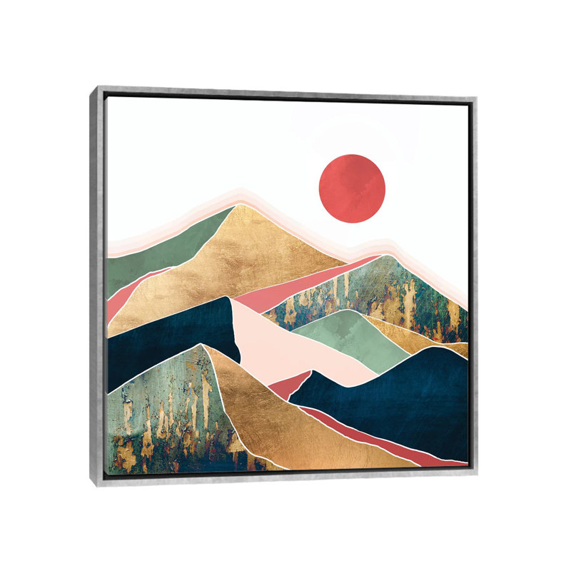 Printemps crépuscule - impression d'art graphique, Aucun mat, H 26 po x l 26 po x P 1,5 po, Toile avec cadre argenté