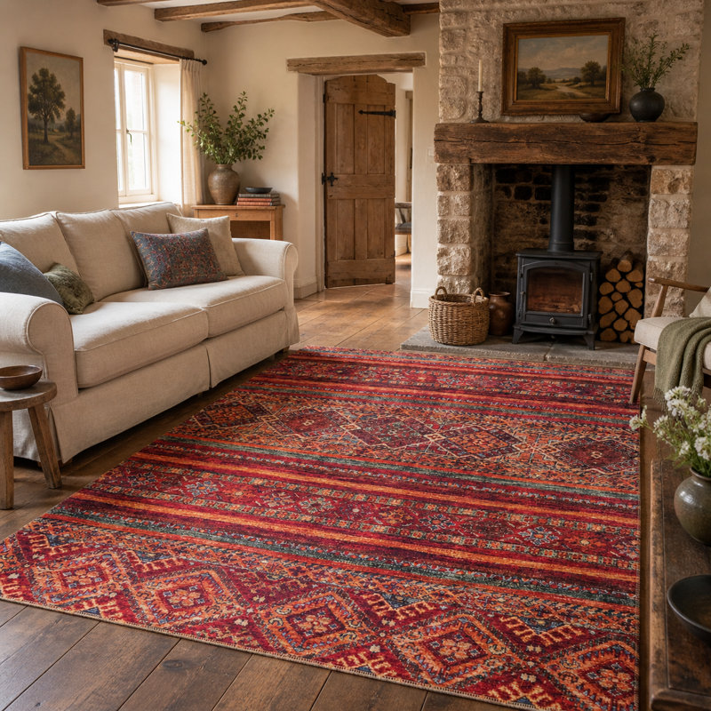 Oriental Flatweave Area Rug, 160 cm round