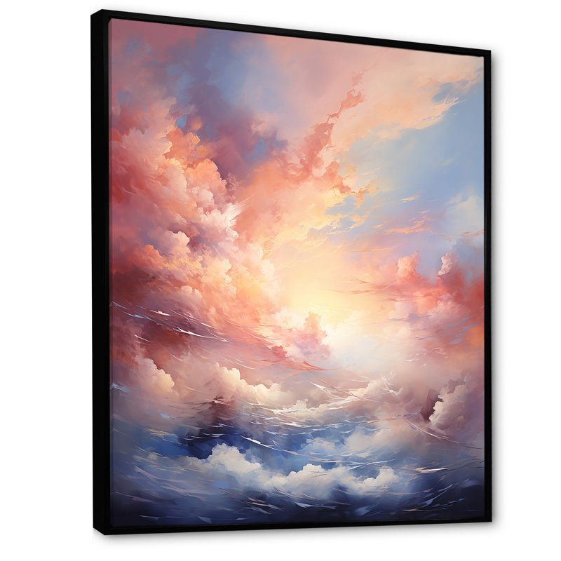 Atmosphère mystique du ciel sur toile, Cadre flottant noir, H 20 po x l 12 po x P 1 po