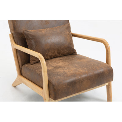 Mid Century Modern Accent Chair with Wood Frame