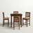 5 Piece Counter Height Dining Table Set Includes a Square Kitchen Table and 4 Linen Fabric Dining Chairs, Mahogany-884897119-848484214-848484213