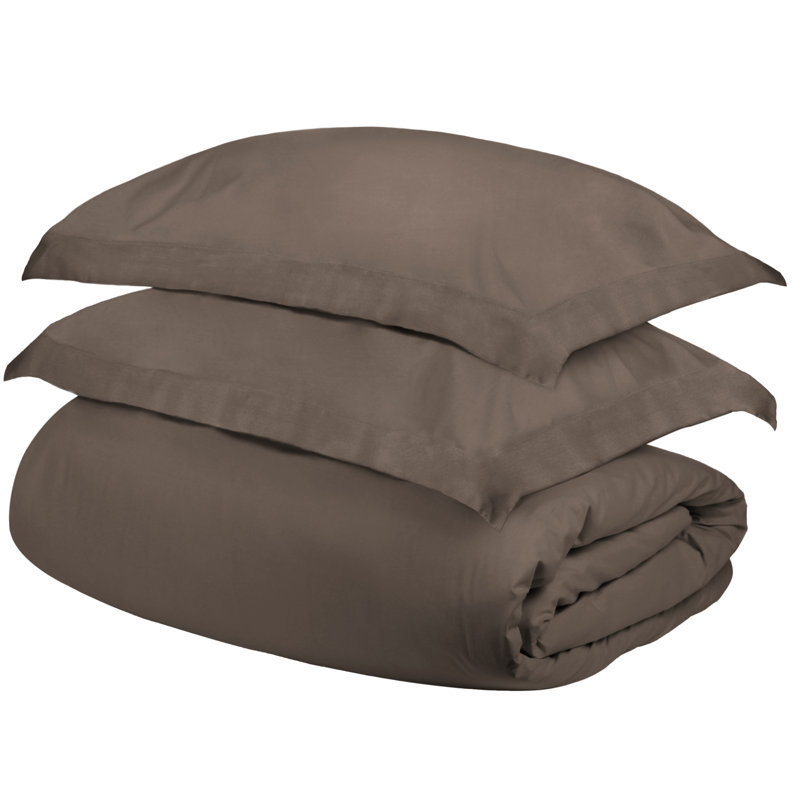Ensemble de housse de couette 100% coton 300 TC moderne et contemporain 3 pièces, Gris