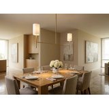 Barbara Barry Key 2 Light Dining Room Chandelier With White Linen Shade