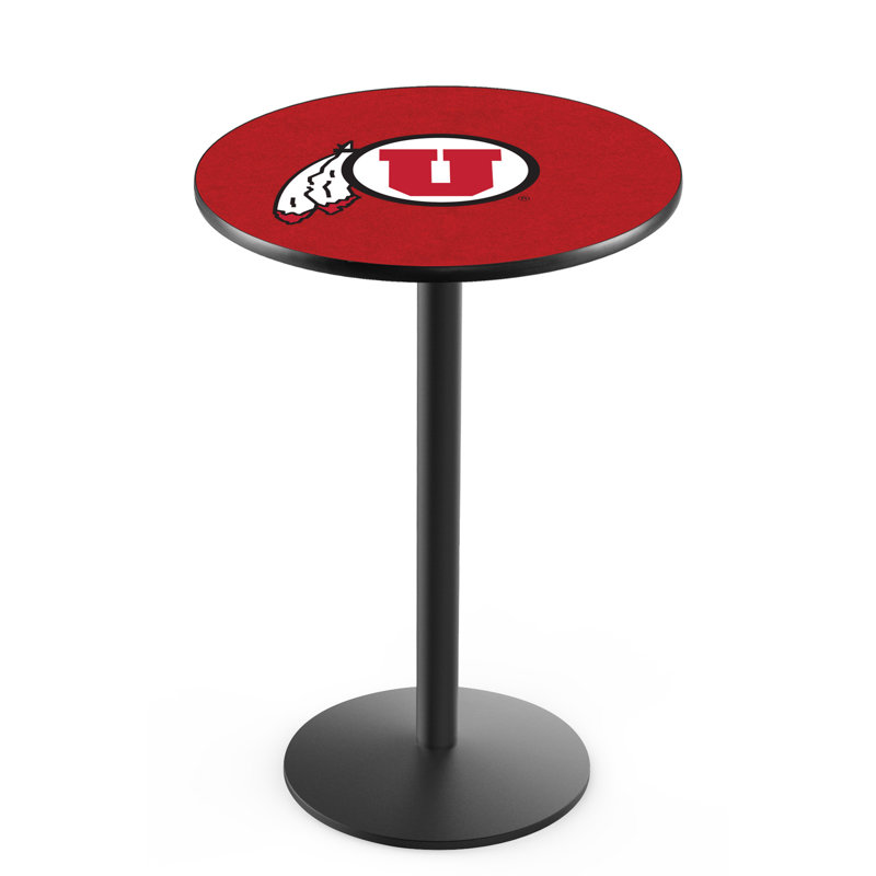 Round Metal Base Dining Table, Black Wrinkle, University of Southern Mississippi