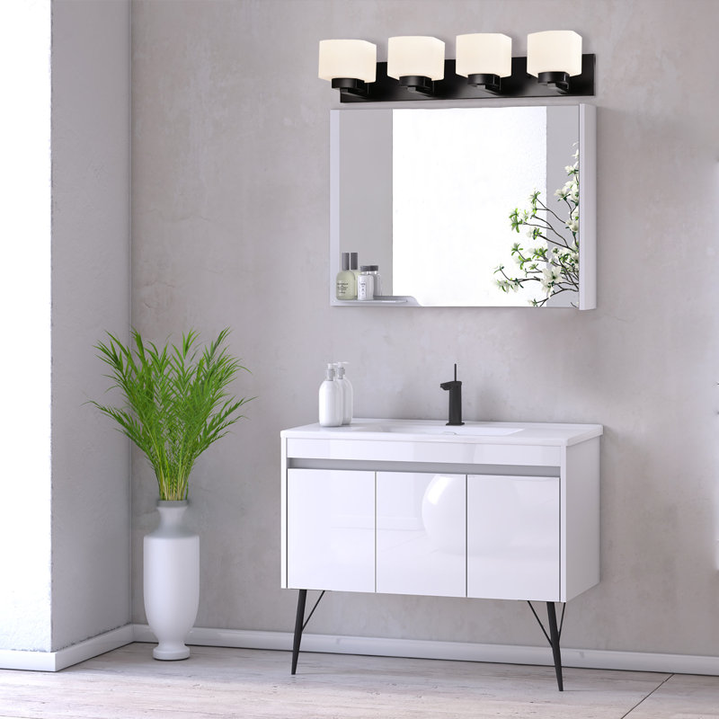 Adelie Dimmable Vanity Light, Matte Black, 3