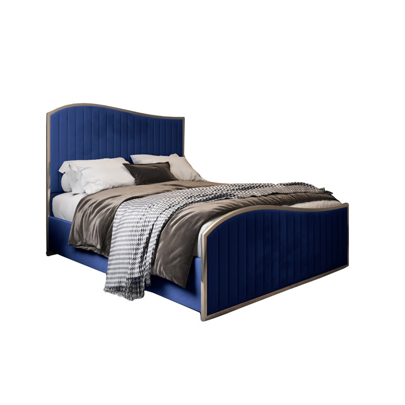 Anastos Upholstered Bed, Kingsize (5'), Blue