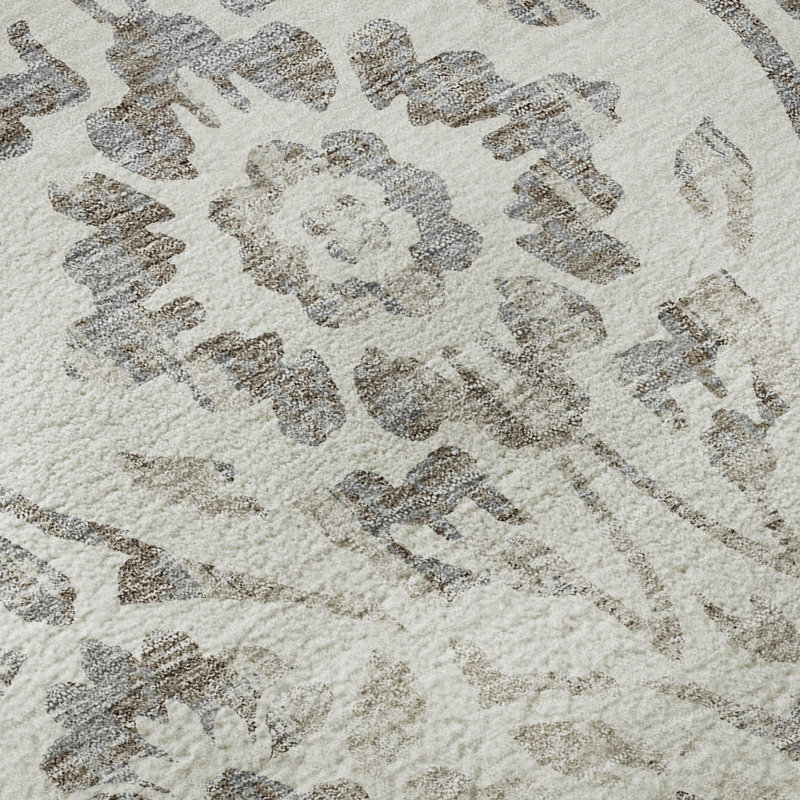 Tapis ivoire Prisco lavable à la machine de qualité supérieure, Rectangle 9 pi x 12 pi