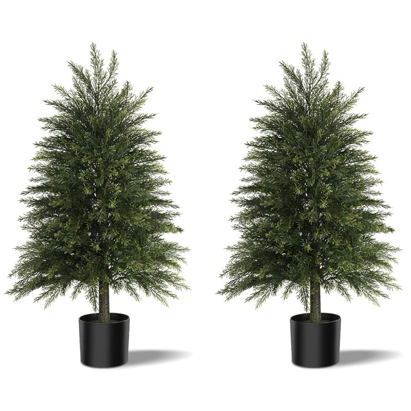 Ensemble de feuilles de cèdre artificiel, H 36,2 po x l 17,7 po x P 17,7 po