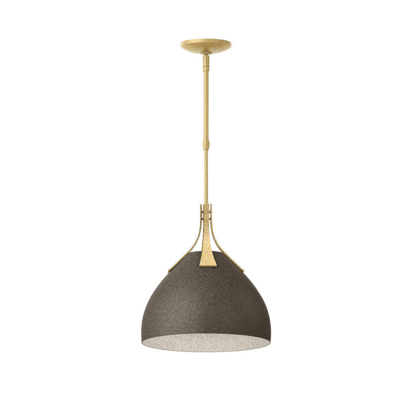 Summit 1 - Light Single Dome Pendant, Dark Smoke, Modern Brass
