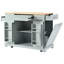 Îlot de cuisine cannelé avec armoire de rangement pour poubelle, prise de courant, support de rangement interne, îlots de cuisine roulants sur 5 roues avec 3 tiroirs, 3 supports latéraux ouverts pour poubelle de 10 gallons-379106367