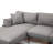 Stylish Corner Sofa with Beech Wood Frame & Black Metal Legs, Grey 100% Polyester Upholstery, 100% Dry-Cleanable Fabric | Dimensions: 100.4 x 59.1 x 25.6 in | Includes 2 Cushions, Perfect for Industrial & Scandinavian Decor-213246923-213249077