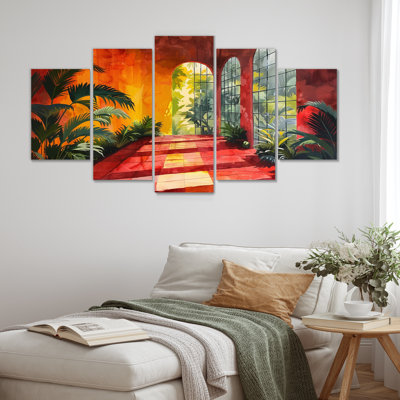 «Red Yellow Greenhouse Tropical Treasure», ensemble d'art mural