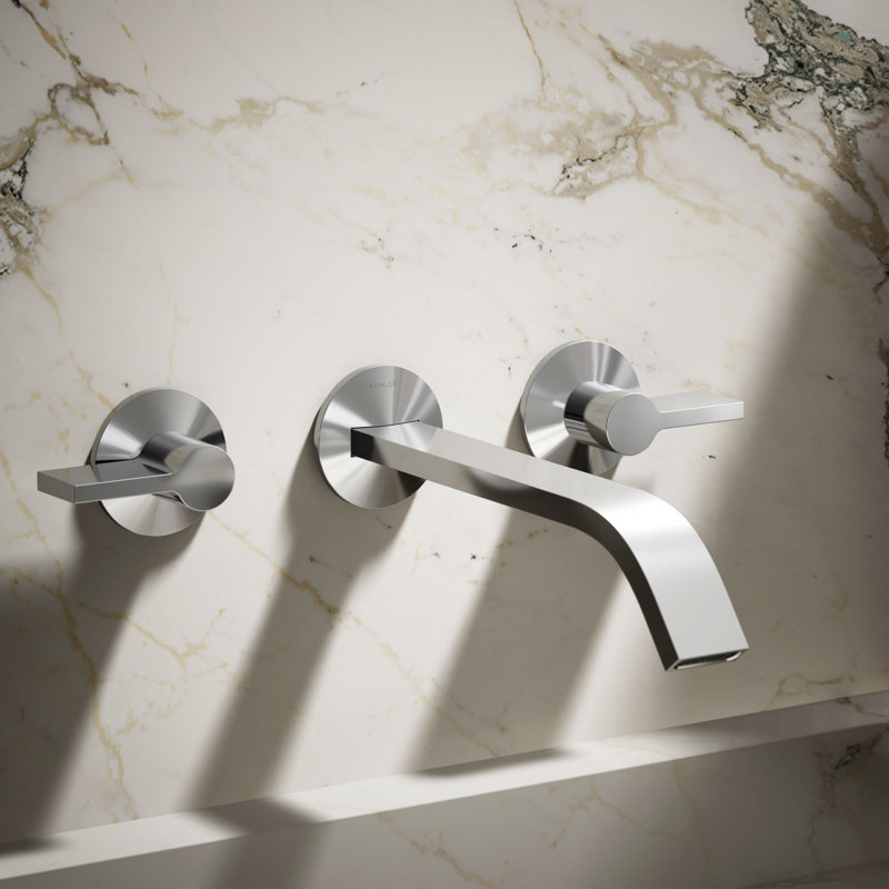 Components Wall-Mount Bathroom Sink Faucet Trim, Polished Chrome